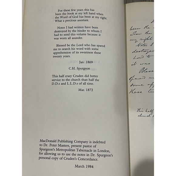 Vintage Cruden's Complete Concordance Hardcover Bible Study Book‎ 1984 - Picture 7 of 8